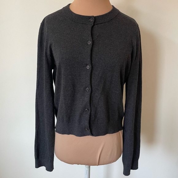 Velvet Graham & Spencer Mandie Lux Cotton Cashmere Gray Cardigan Sweater EUC S - Picture 5 of 12